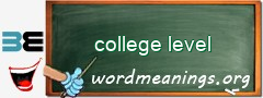 WordMeaning blackboard for college level